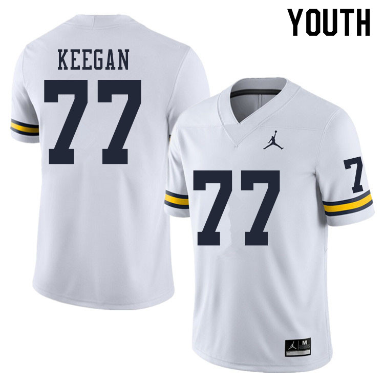 Youth #77 Trevor Keegan Michigan Wolverines College Football Jerseys Sale-White